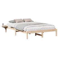vidaXL Lovos rėmas Natūrali 140 x 200 cm Kietos pušies mediena