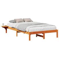 vidaXL Lovos rėmas Vaško ruda 140 x 190 cm Kietos pušies mediena