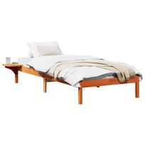 vidaXL Lovos rėmas Vaško ruda 90 x 190 cm Kietos pušies mediena