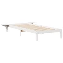 vidaXL Lovos rėmas su šoninėmis stalelėmis Balta 90 x 220 cm
