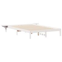 vidaXL Lovos rėmas su šoninėmis stalelėmis Balta 140 x 220 cm