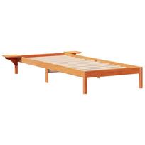 vidaXL Lovos rėmas su šoninėmis stalelėmis Vaško ruda 100 x 220 cm
