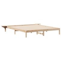 vidaXL Lovos rėmas su šoninėmis stalelėmis Natūrali 200 x 220 cm