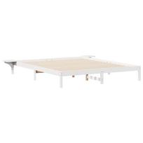 vidaXL Lovos rėmas su šoninėmis stalelėmis Balta 200 x 220 cm