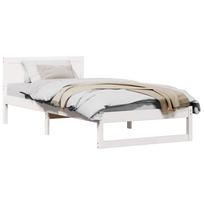 vidaXL Lovos rėmas Balta 80 x 200 cm Kietos pušies mediena