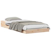 vidaXL Lovos rėmas Natūrali 90 x 220 cm Kietos pušies mediena