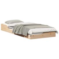 vidaXL Lovos rėmas Ruda 80 x 220 cm Kietos pušies mediena