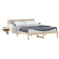 vidaXL Lovos rėmas Ruda 150 x 200 cm Kietos pušies mediena