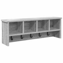 vidaXL Prikabinamas paltas Sieninis Pilkas Sonoma 75 x 16 x 26 cm