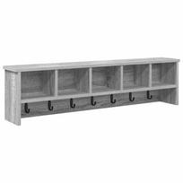vidaXL Prikabinamas paltas Sieninis Pilkas Sonoma 100 x 16 x 26 cm