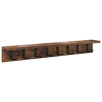 vidaXL Prikabinamas paltas Sieninis Rūkyta ąžuolas 80 x 10,5 x 10,5 cm