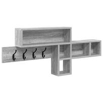 vidaXL Prikabinamas paltas Sieninis Pilkas Sonoma 100 x 12 x 43,5 cm