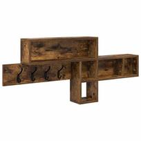 vidaXL Prikabinamas paltas Sieninis Rūkyta ąžuolas 100 x 12 x 43,5 cm