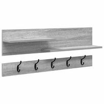 vidaXL Prikabinamas paltas Sieninis Pilkas Sonoma 90 x 15 x 36 cm