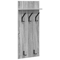 vidaXL Prikabinamas paltas Sieninis Pilkas Sonoma 40 x 10 x 90 cm