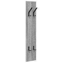 vidaXL Prikabinamas paltas Sieninis Pilkas Sonoma 20 x 1,5 x 100 cm
