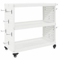 vidaXL Įrankių vežimėlis su lentyna su ratu Balta 75 x 35 x 73 cm