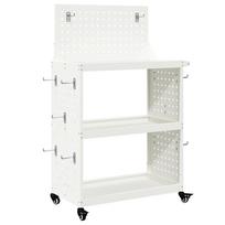 vidaXL Įrankių vežimėlis su lentyna su ratu Balta 65 x 35 x 111 cm