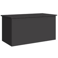vidaXL Sodo saugojimo pagalvių dėžė Galvanizuotas plienas 220 L Juoda