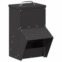 vidaXL Vištų lesykla Juoda 20 x 25 x 35 cm Šaltai valcuita plienas