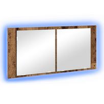 vidaXL LED veidrodis spintelė Senas medis 100 x 12 x 45 cm