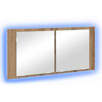 vidaXL LED veidrodis spintelė Amatininkų ąžuolas 100 x 12 x 45 cm