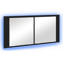 vidaXL LED veidrodis spintelė Juodas ąžuolas 100 x 12 x 45 cm