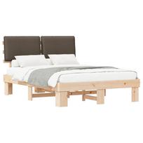 vidaXL Lovo rėmas su apmuštu galvūgaliu Taupe 160 x 200 cm