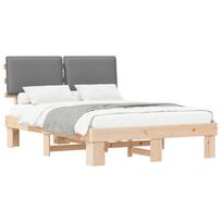 vidaXL Lovo rėmas su apmuštu galvūgaliu Šviesiai pilka 150 x 200 cm