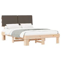 vidaXL Lovo rėmas su apmuštu galvūgaliu Taupe 150 x 200 cm