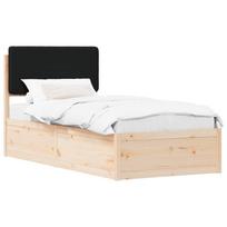vidaXL Lovo rėmas su apmuštu galvūgaliu Juoda 80 x 200 cm