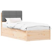vidaXL Lovo rėmas su apmuštu galvūgaliu Šviesiai pilka 80 x 200 cm
