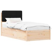 vidaXL Lovo rėmas su apmuštu galvūgaliu Juoda 80 x 200 cm