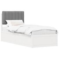 vidaXL Lovo rėmas su apmuštu galvūgaliu Šviesiai pilka 80 x 200 cm
