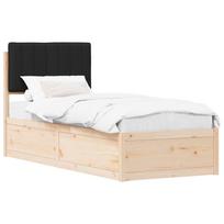vidaXL Lovo rėmas su apmuštu galvūgaliu Juoda 80 x 200 cm