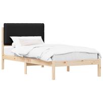 vidaXL Lovo rėmas su apmuštu galvūgaliu Juodas 80 x 200 cm
