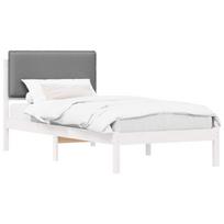 vidaXL Lovo rėmas su apmuštu galvūgaliu Šviesiai pilka 80 x 200 cm