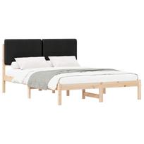 vidaXL Lovo rėmas su apmuštu galvūgaliu Juoda 150 x 200 cm