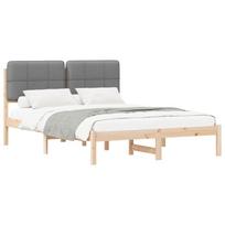 vidaXL Lovo rėmas su apmuštu galvūgaliu Šviesiai pilka 160 x 200 cm