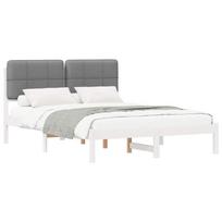 vidaXL Lovo rėmas su apmuštu galvūgaliu Šviesiai pilka 150 x 200 cm