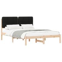 vidaXL Lovo rėmas su apmuštu galvūgaliu Juoda 140 x 190 cm