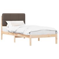 vidaXL Lovo rėmas su apmuštu galvūgaliu Taupe 80 x 200 cm