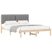 vidaXL Lovo rėmas su apmuštu galvūgaliu Šviesiai pilka 150 x 200 cm
