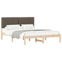vidaXL Lovo rėmas su apmuštu galvūgaliu Taupe 150 x 200 cm