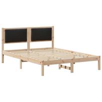 vidaXL Lovos rėmas Juoda 150 x 200 cm Kietos pušies mediena