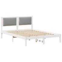 vidaXL Lovos rėmas Šviesiai pilka 140 x 190 cm Kietos pušies mediena