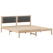 vidaXL Lovos rėmas Tamsiai pilka 160 x 200 cm Kietos pušies mediena