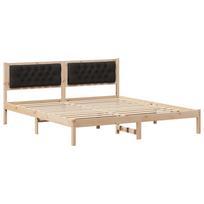 vidaXL Lovos rėmas Juoda 160 x 200 cm Kietos pušies mediena