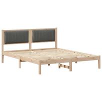 vidaXL Lovo rėmas su apmuštu galvūgaliu Tamsiai pilka 160 x 200 cm