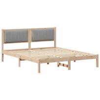 vidaXL Lovo rėmas su apmuštu galvūgaliu Šviesiai pilka 160 x 200 cm